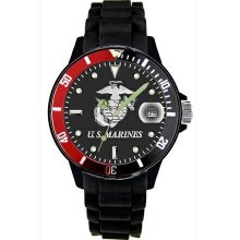 Frontier Watches US Marines Black with Red Analog Watch