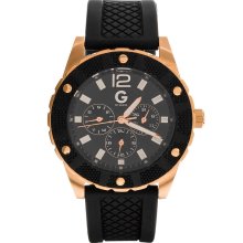 G by GUESS Bold Rose Gold-Tone and Black Sport Watc