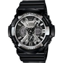 G-Shock Watch, Mens Analog-Digital Black Resin Strap 53mm GA200BW-1A