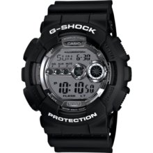 G-Shock Watch, Mens Digital Black Resin Strap 52x55mm GD100BW-1