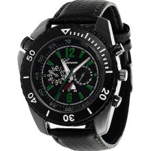 Geneva Platinum Men's Chronograph-Style Watch, Simulated-Leather Strap