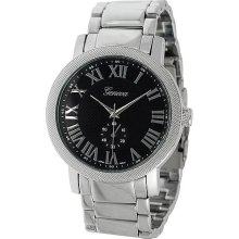 Geneva Platinum Men's Chronograph Style Roman Numeral Link Watch