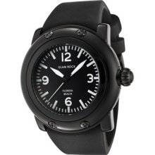 Glam Rock Watches Miami Beach Black Dial Black Silicone Black Silicone