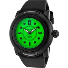 Glam Rock Watches Women's Miami Beach Bright Green Dial Black Silicone