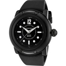 Glam Rock Watches Women's Miami Beach Black Dial Black Silicone Black