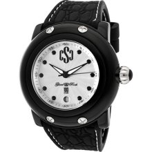 Glam Rock Watches Women's Miami Beach Silver Textured Dial Black Silic