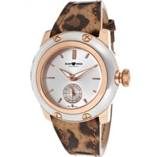 Glam Rock Watches Women's Palm Beach Silver Dial Leopard Print Genuine