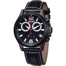 Golana Aero Pro Black Swiss Made Aviators Chronograph Men's Watch Ae240-1