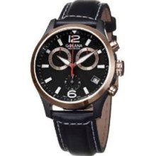 Golana Swiss Mens AE220-1 Aero Stainless Steel Leather Chronograph