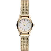 Gold Tone Steel Mesh Watch