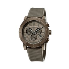 Grey Chronograph Dial Rubber Strap Men Watch