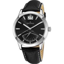 Grovana Mens Day Retrograde Black Dial Watch