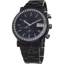 Gucci 101G Black Pvd Diamond Mens Watch Ya101340