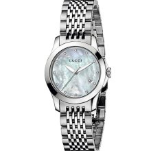 Gucci 'G Timeless' Diamond Dial Bracelet Watch Silver