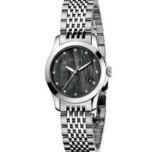 Gucci 'G Timeless' Diamond Dial Bracelet Watch Silver/ Black