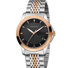 Gucci 'G Timeless' Medium Bracelet Watch Rose Gold/ Silver