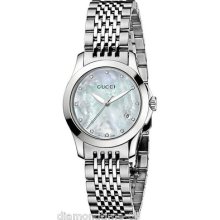 Gucci G-timeless Small Size Mop Dial Diamond Marker Ladie's Watch Ya126504