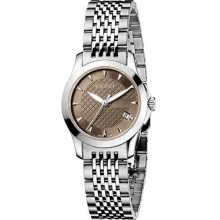 Gucci Ladies Stainless Steel Timeless Patterned Brown Dial YA126503
