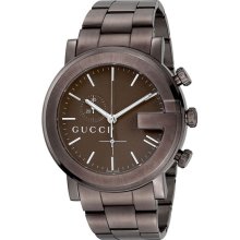 Gucci Men's 101 Chronograph Brown Anodized Stainless Steel YA101341