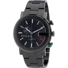 Gucci Men's 101 Series Chronograph Black Anodized Stainless Steel Black Dial YA101331