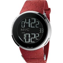 Gucci Men's 114 I Red GG Rubber Digital Watch