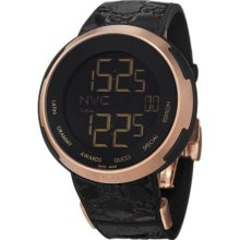 Gucci Men's 'I Gucci' Swiss Made Quartz Black Digital Dial Strap Watch