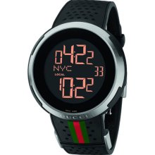 Gucci Men's Stainless Steel Case Black Rubber Strap Digital Dial YA114103