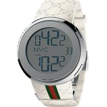 Gucci Men's White Rubber Strap Digital I-Gucci 114 YA114214