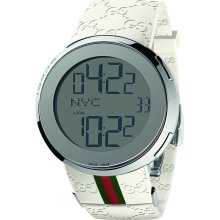 Gucci Men's YA114214 I-Gucci Digital White Green Red Strap Watch - YA1