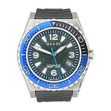 Gucci Pantheon Blue Automatic Diver Black Dial Men's Watch #YA115224