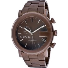 Gucci Watches Men's Chronograph Brown Dial Brown Ion Plated Stainless