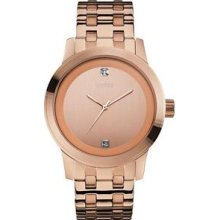 GUESS Diamond Accent Rose Gold-Tone Mens Watch U0103G2