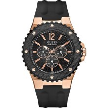 Guess Gents Rose Gold Tone Silicone Strap W12653G1 Watch