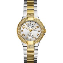 Guess Ladies Swarovski Mini Prism 2 Tone U13586l1 Stainless Steel Watch