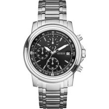 Guess Mens U15081G2 Silver Tone Masculine Sport Watch