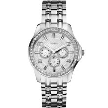 GUESS Silver-Tone Polished Glamour Watch