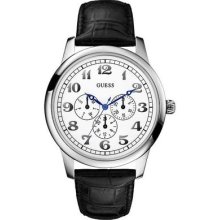 Guess Steel Multi White Dial Men's Classic Watch