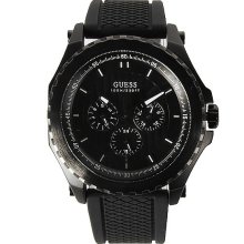 Guess Textured Dial Watch In Black