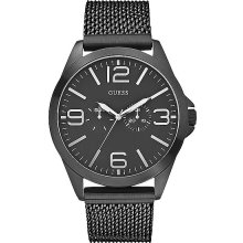 Guess Textured Watch In Black