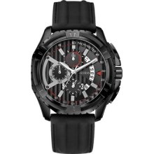 Guess U15060g1 Automatic Black Silicone Men Watch 100 M Water Resistant
