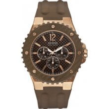 Guess W12653g2 Mens Overdrive Brown Watch Rrp Â£139