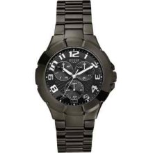 Guess Watch Men's U115141g1 Waterpro Black Ip Chronograph Dial Newest