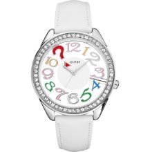 Guess White Leather Women's Watch U11066L1