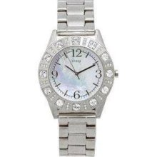 Guess Women's Silver-tone Crystal G86060l Watch