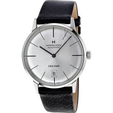 Hamilton Intra-Matic Silver Dial Leather Mens Watch H38455751