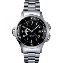 Hamilton Khaki Navy GMT Steel Black Mens Watch H77615133