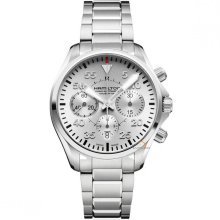 Hamilton Khaki Pilot Automatic Chronograph Silver Dial Stainless Steel Mens