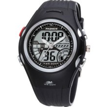 HighQuality PASNEW Water-proof Dual Time Boys Girls Sport Watch