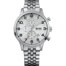 Hugo Boss 1512445 Watch HB2006 Mens - Silver Dial Stainless Steel Case Quartz Movement