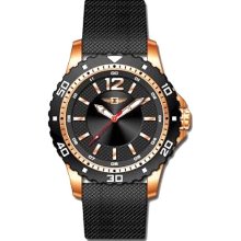 I By Invicta Men's Rose Goldtone Watch, Black Silicone Strap